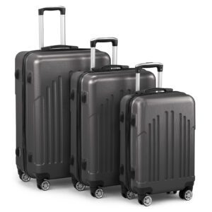 3-Piece ABS+PC Hardside Luggage Set with TSA Lock, 4 Spinner Wheels - 20", 24", 28" Sizes