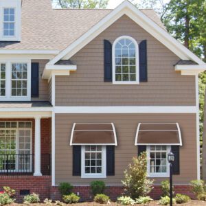 HT-100 x 80 Door and Window Rain Cover Eaves Canopy - Brown Board, White Holder