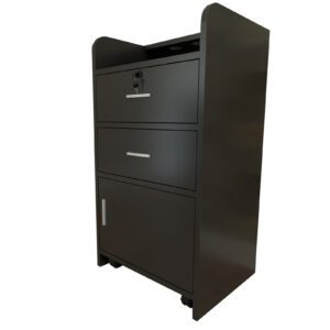 2-Drawer Beauty Salon Side Table in Black