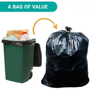 30-Gallon Heavy Duty Trash Bags - 50 Count, 31x35 Inch Black Outdoor Garbage Bags