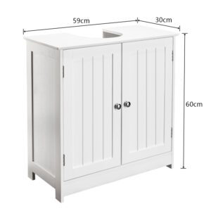 White Bathroom Under Sink Storage Cabinet