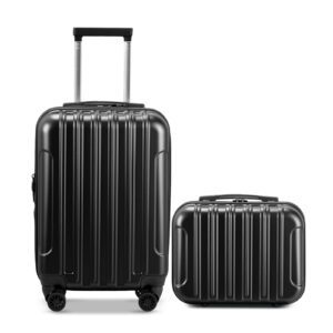 20" Lightweight Expandable Carry-On Suitcase & 14" Cosmetic Case, 2-Piece Luggage Set